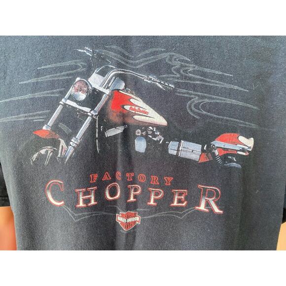 Y2K 2011 Harley Davidson Black T-Shirt Smoky  Mountain HD Chopper Factory USA XL - Picture 2 of 8